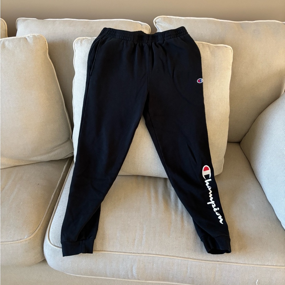 Champion Kids Black Sweatpants with Logo
